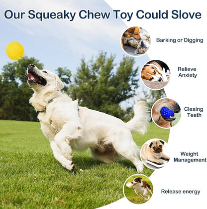 2 Pack Indestructible Squeaky Dog Balls - Image 4