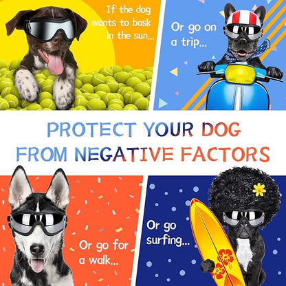 Dog Sunglasses/Goggles, UV/Wind/Dust/Fog Protection Pet Glasses Eye Wear - Image 5