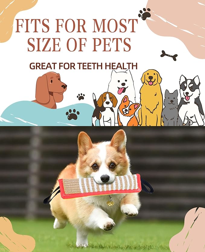 Clysoru Squeaky Tug Toy for Dogs Jute - Image 4