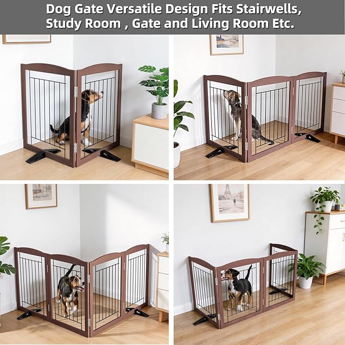 ZJSF Freestanding Dog Fence Indoor, Foldable Dog Gate - Image 4