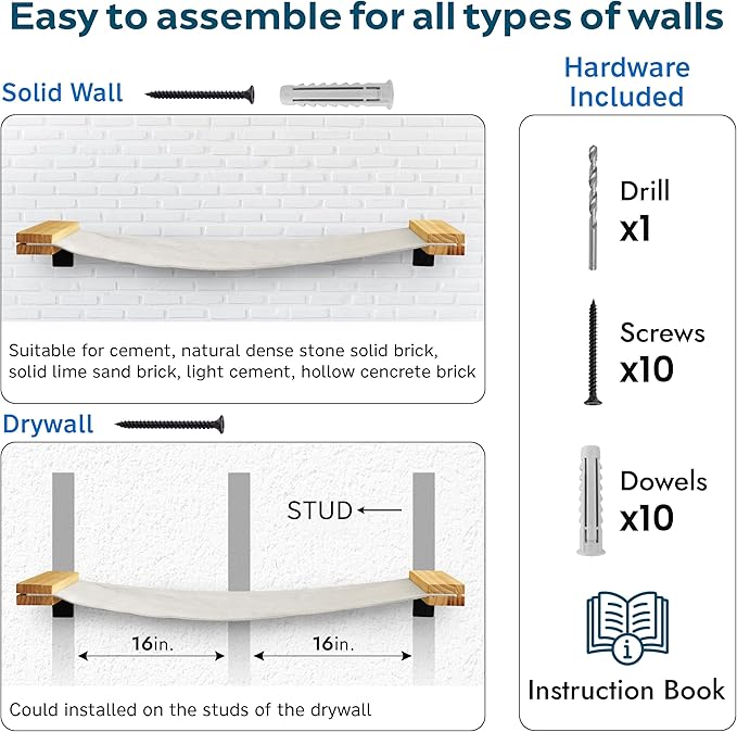 SANDPEAK Cat Wall Hammock | Cat Shelves - Image 4