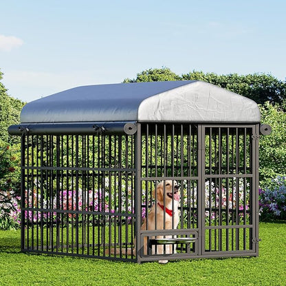 HOOBRO Dog Kennel Outdoor with Cover, 6.6 x 3.9 x 5.9 ft Dog Kennel Outside - Image 2