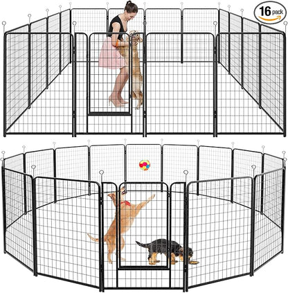 Kfvigoho Dog Playpen Outdoor Extra Wide 16 Piece Panels Heavy Duty Dog Fence by Committedtobetterpetlife