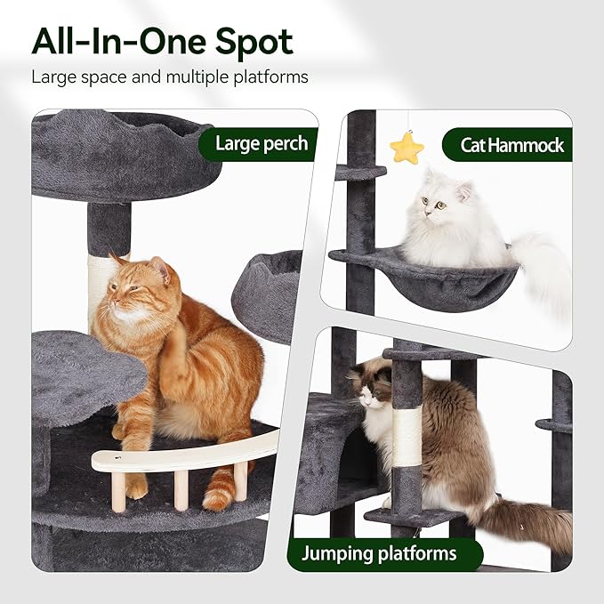Meecal 79in Giant Cat Tree for Heavy Duty Big Cats, Large Cat Trees - Image 4