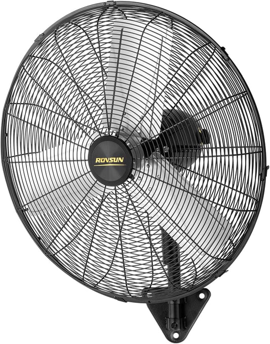ROVSUN 20 Inch Industrial Wall Mounted Fan, High Velocity Waterproof Wall Mount Fan, Max 4710 CFM, 3-Speed Setting with Aluminum Blade & Dual Ball Bearing Motor, For Garage, Gym, UL Listed