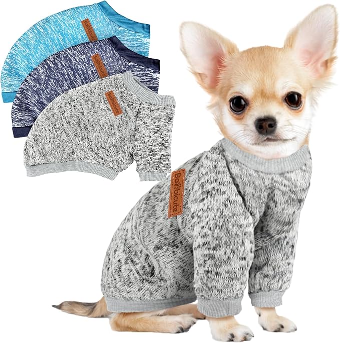 3 Pack Dog Sweaters for Small Dogs Girl Boy Winter Fleece Clothes Warm Soft Dog by BAOBICUTE