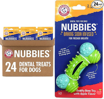 Arm & Hammer for Pets Nubbies Duality Bone Dog Dental Chew Toy Green Apple by ArmHammer