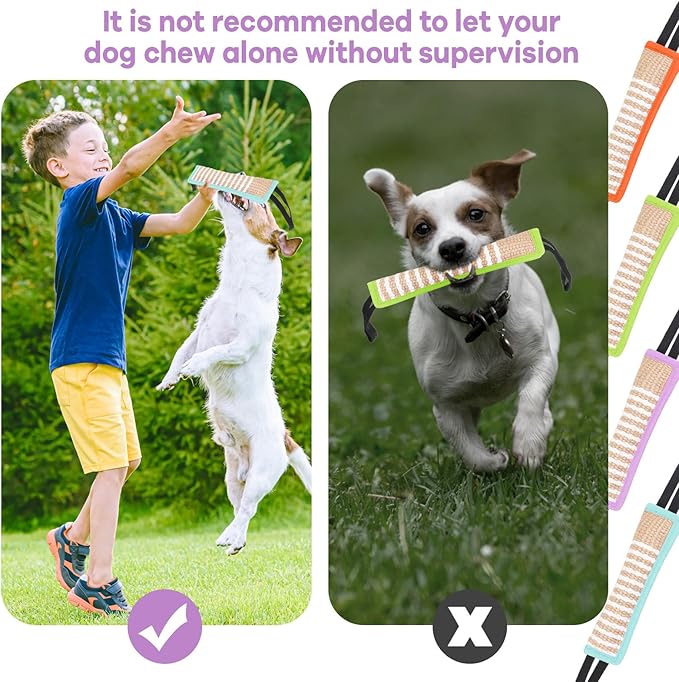 Kacctyen 4 Pcs Dog Tug Toys, Jute Pillow Pull Toy - Image 4