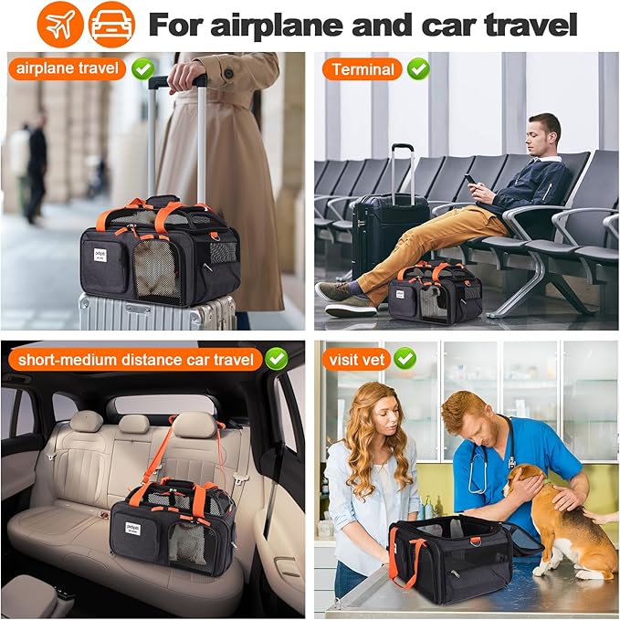 pidipiti 18.5x13x9 TSA Approved top Expandable Soft Sided pet Carrier - Image 5