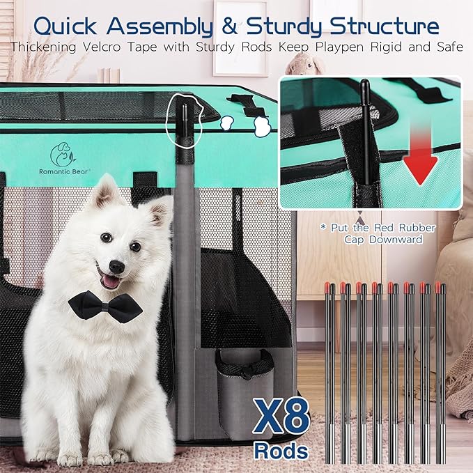 Dog Playpen, Pet Playpen, Foldable Dog Cat Playpens, Portable Exercise Kennel - Image 4