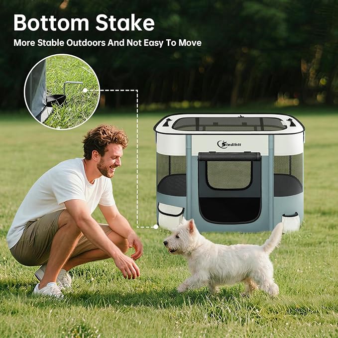 Dog Playpen, Cat Pet Puppy Pen, Portable Playpens - Image 4
