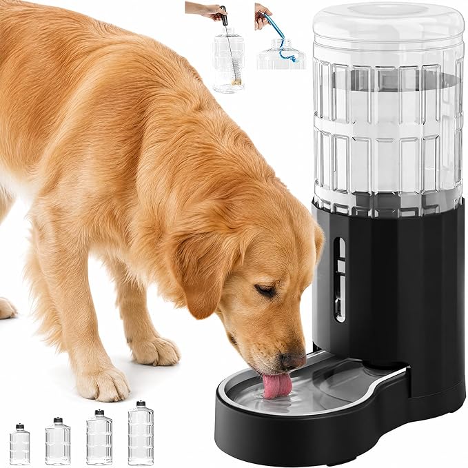 CZPET Dog Water Bowl Dispenser 9.5L, Wider Mouth & Upgraded Brush, Easy by CZPET