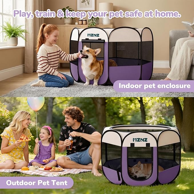 Dog Cat Playpen, Portable Puppy Pet Crate Indoors - Image 5