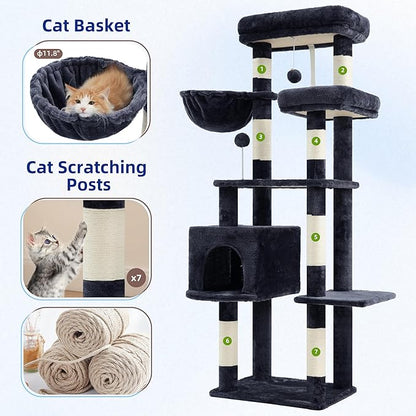 Gitelsnour Cat Tree for Indoor Cats, 55.1 inch Cat Tower - Image 5