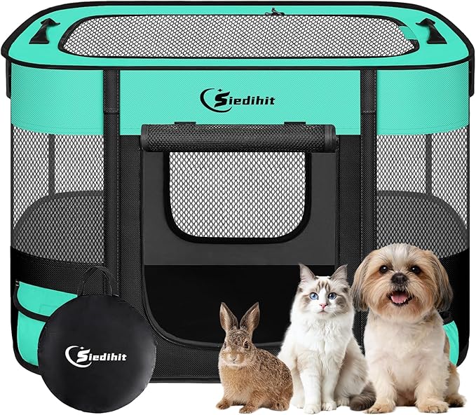 Dog Playpen, Cat Pet Puppy Pen, Portable Playpens by Siedihit