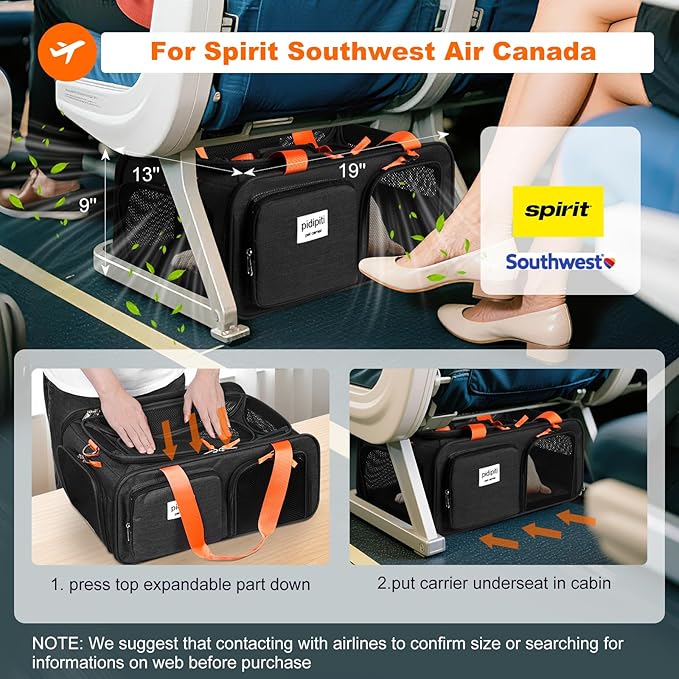 pidipiti 19x13x9 TSA Approved top Expandable pet Carrier - Image 3
