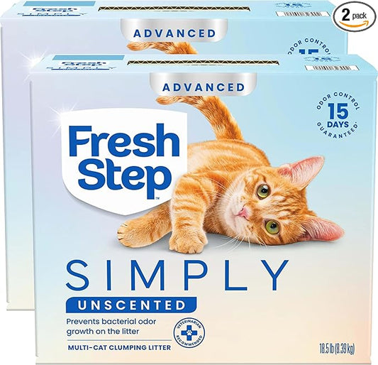 Fresh Step Advanced Simply Unscented Multi Cat Clumping Cat Litter, Low Dust by FreshStep