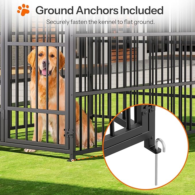 HOOBRO Dog Kennel Outdoor with Cover, 6.6 x 3.9 x 5.9 ft Dog Kennel Outside - Image 9
