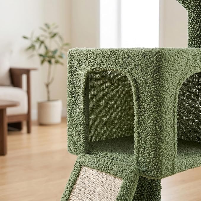 32" Cactus Cat Tree for Indoor Cats, 2-in-1 Cat House - Image 5
