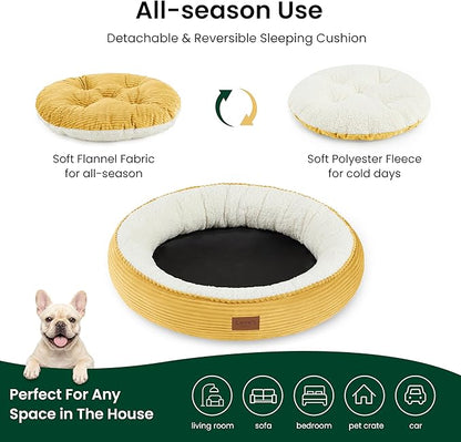 Love's cabin Round Donut Cat and Dog Cushion Bed, 30in Pet Bed - Image 3