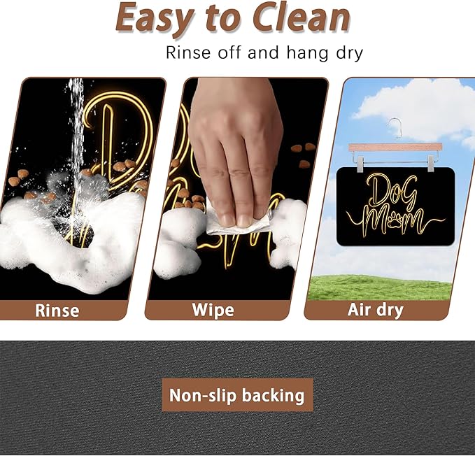 Dog Mom Food Mat for Floors, Absorbent Quick-Dry Pet Feeding Mat, Cat Dog Bowl - Image 4