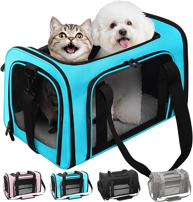 Expandable Cat Carrier Airline Approved Soft-Sided Pet Travel Carrier by Lowiparr