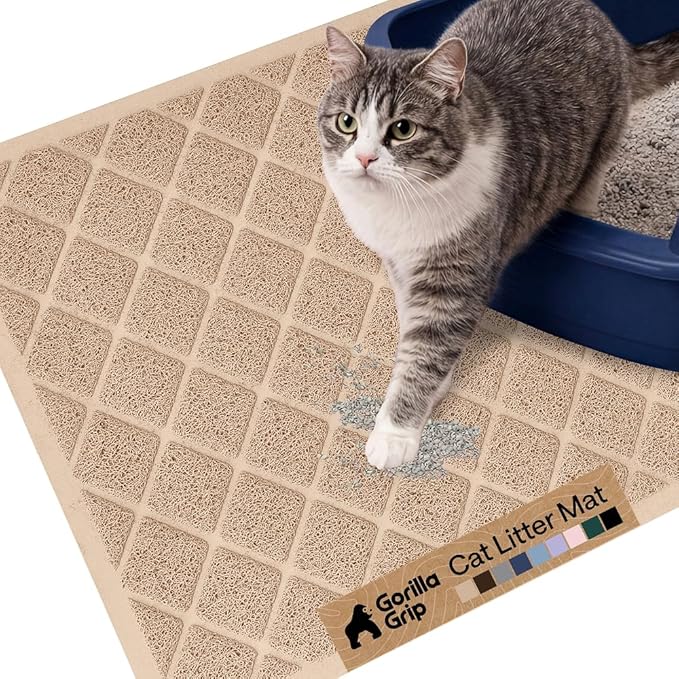 GORILLA GRIP Cat Litter Box Mat, Cushioned Coil Mesh Litter Trapping Mats by Unknown