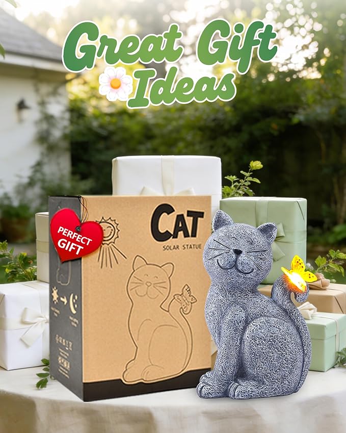 Nacome Cat Outdoor Statues for Garden: Outside Decor - Image 2