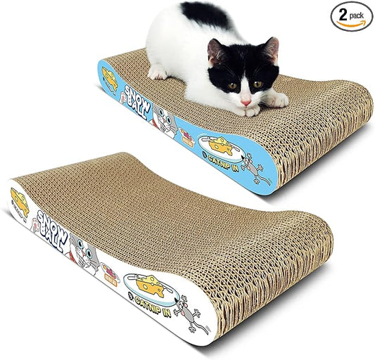 TTCAT Cat Scratching Pad, 2 Pack Corrugated Cat Scratcher Cardboard, Bone Type by TTCAT