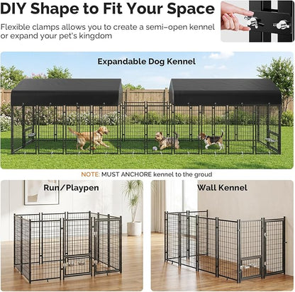 Sino Luban 2PCS 8x4x6FT Dog Kennel Outdoor, Large Outside Dog Kennel - Image 8
