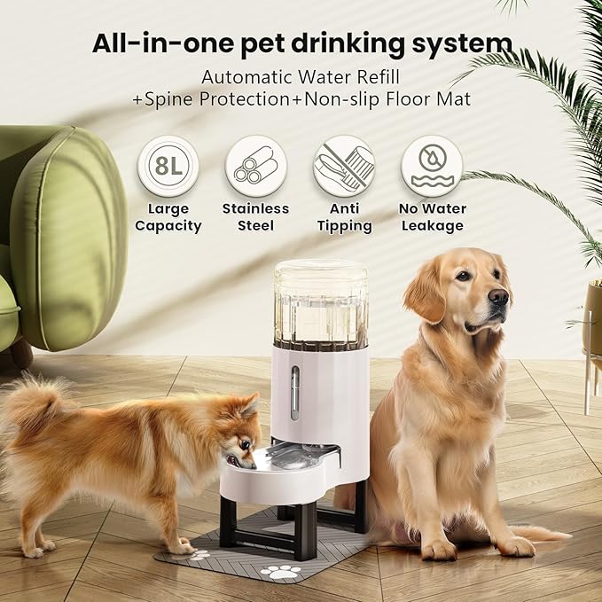 CZPET Elevated Dog Water Bowl Dispenser 8L - Image 4
