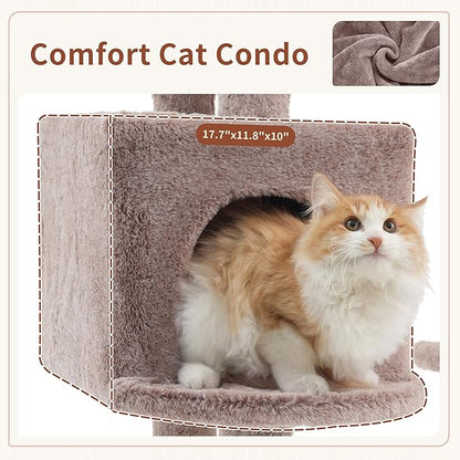 Gitelsnour Cat Tree for Indoor Cats, 55.1 inch Cat Tower - Image 3