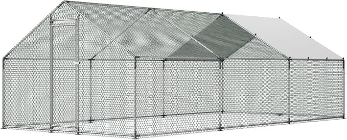 VEVOR Large Metal Chicken Coop, 19.7x9.8x6.5ft Walk-in Chicken Runs - Image 10