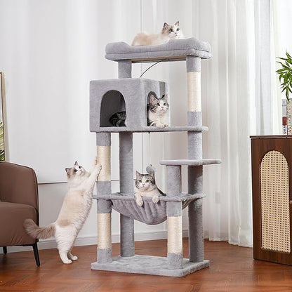 54" Cat Tree with Big Hammock 21x17” XL Cat Tower with Scratching Posts - Image 6