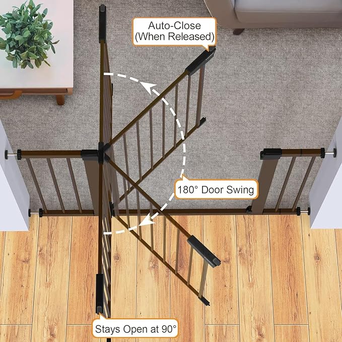 Cumbor 30-46" Baby Gate for Stairs, Mom's Choice Awards Winner-Auto Close Dog - Image 3