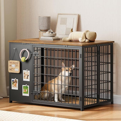 YATINEY Foldable Dog Crate Furniture, Dog Crate - Image 7