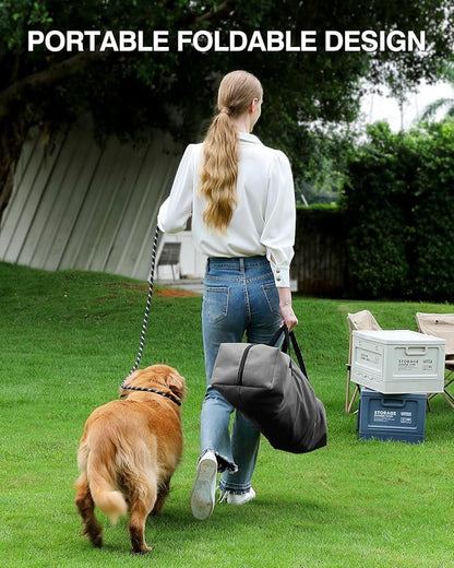 Veraste 33" L x 25" W x 25" H Collapsible Travel Dog Crate, Portable Soft Dog - Image 7