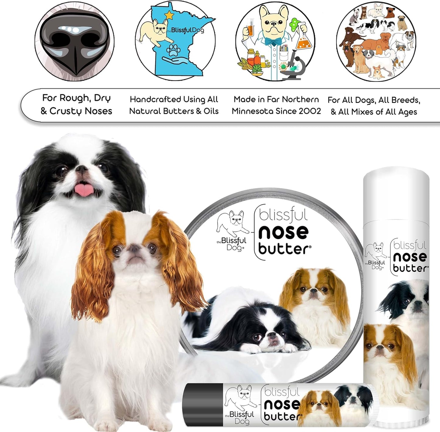 The Blissful Dog Japanese Chin Unscented Nose Butter - Dog Nose Butter, 0.50 Ounce
