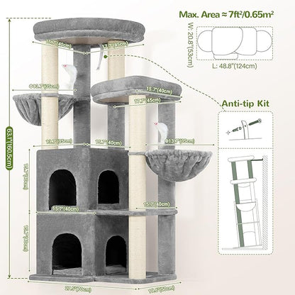 Globlazer Cat Tree Tower for Indoor Cats, Sturdy Adult Cat Tree House for Large - Image 6