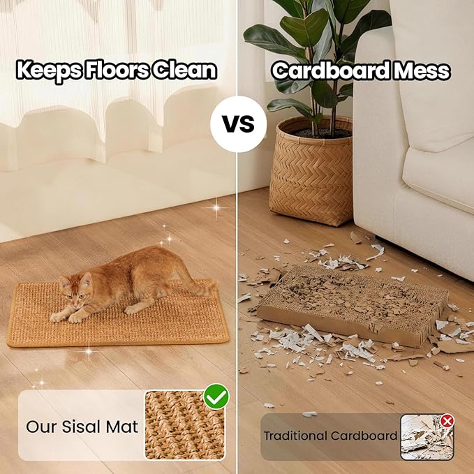 Conlun Cat Scratcher Mat, Natural Sisal Cat Scratch Pad - Image 2
