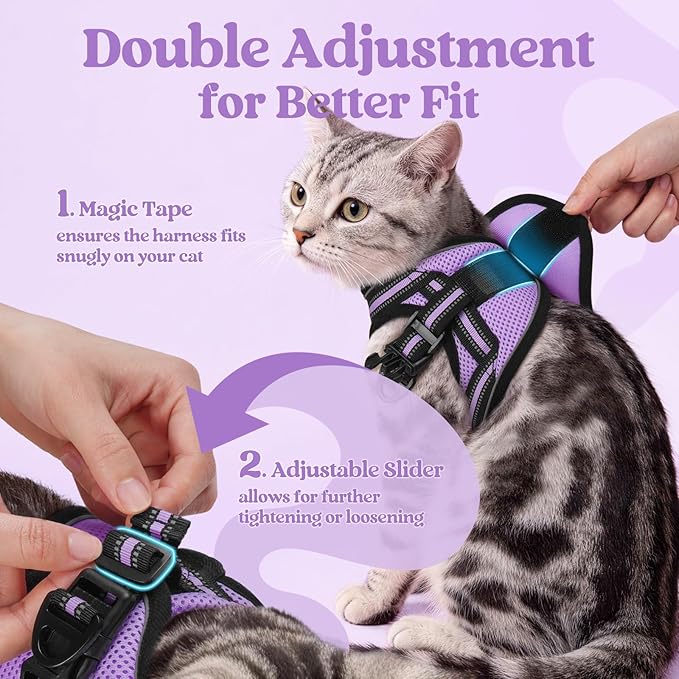 rabbitgoo Cat Harness and Leash, Step-in Escape Proof Kitten Harness Set - Image 3