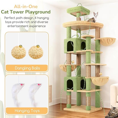 Globlazer Extra Large Cactus Cat Tree Tower, 82in Tall Heavy Duty Cat Tree - Image 5