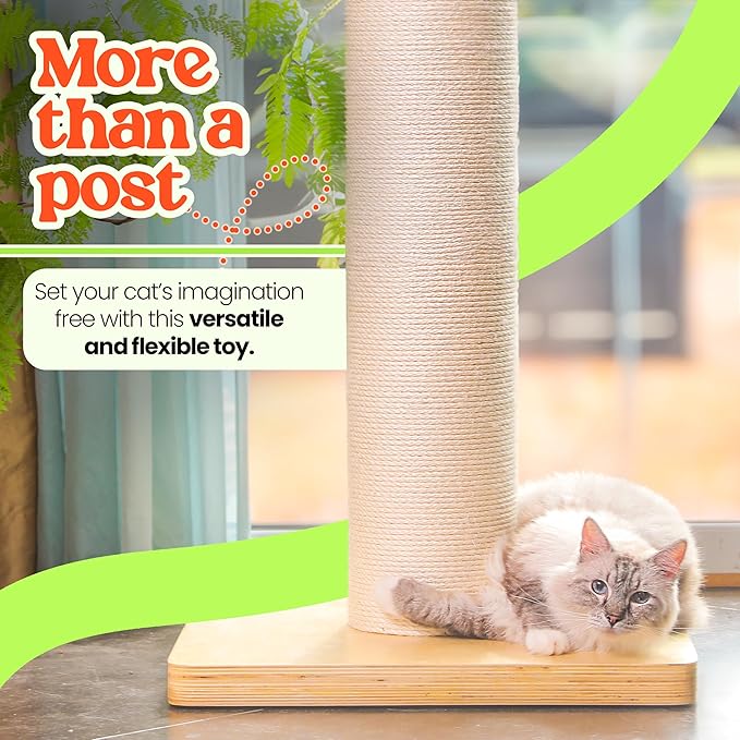 50" Tall Cat Scratching Post, Extra-Large Cat Scratch Post - Image 5