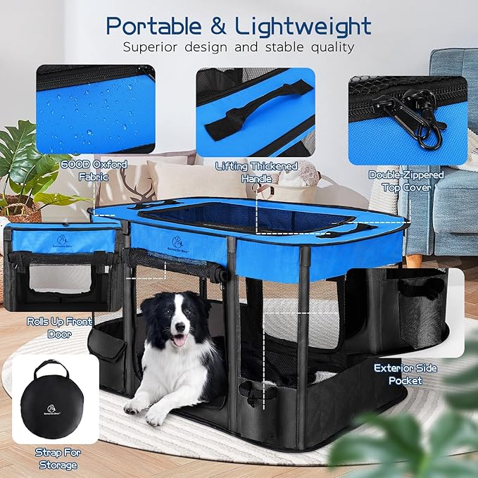 40x32x24 Inches Dog Playpen, Pet Playpen, Foldable Puppy Cat Playpen, Portable - Image 7