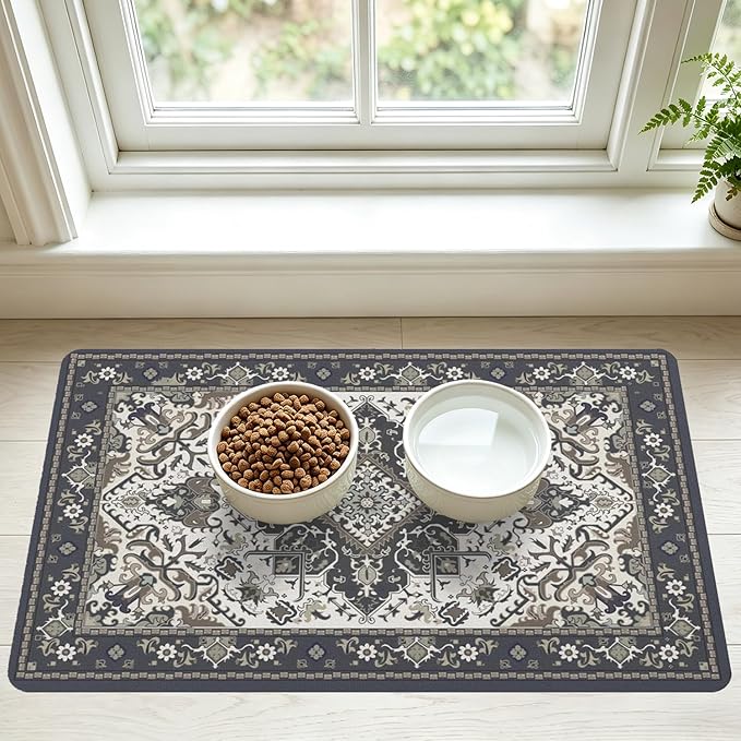 Pet Feeding Mat for Floors Waterproof Dog Mat for Food and Water Absorbent by Unknown