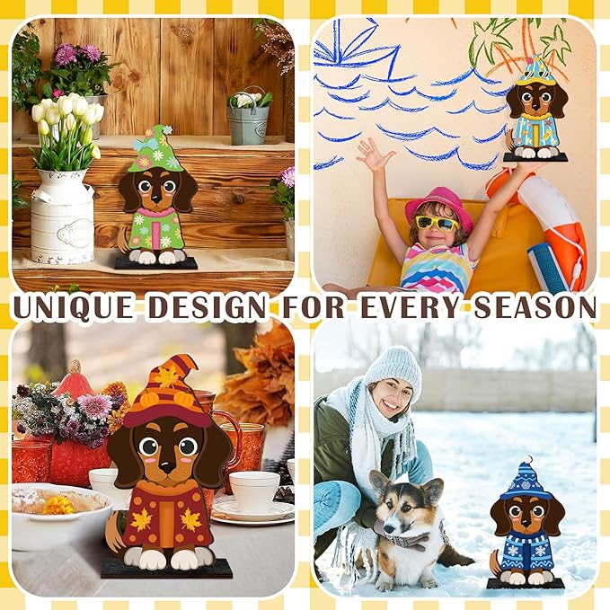 DoubleFill 42 Pcs Interchangeable Wooden Dog Decoration - Image 6