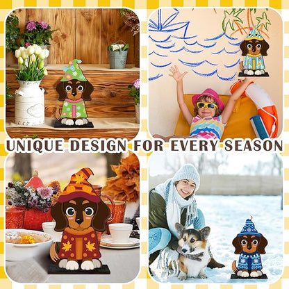 DoubleFill 42 Pcs Interchangeable Wooden Dog Decoration - Image 6