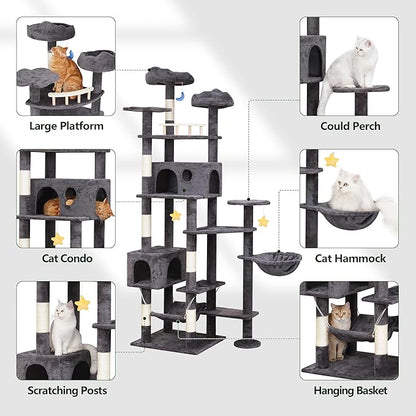 Meecal 79in Giant Cat Tree for Heavy Duty Big Cats, Large Cat Trees - Image 2