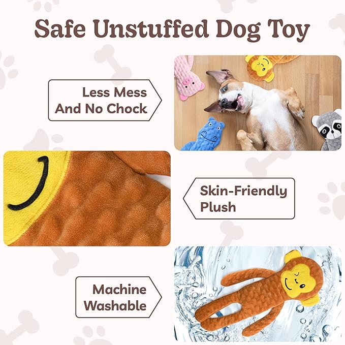 SHARLOVY No Stuffing Dog Toys 5 Pack, Crinkle Interactive Dogs Toy - Image 6