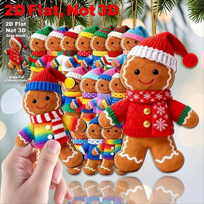 16 Pcs Gingerbread Man Ornaments - Image 6
